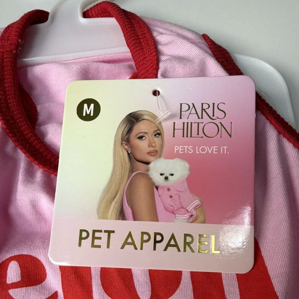 Paris Hilton Sleigh Girl Sleigh Dog Dress Size M Pink